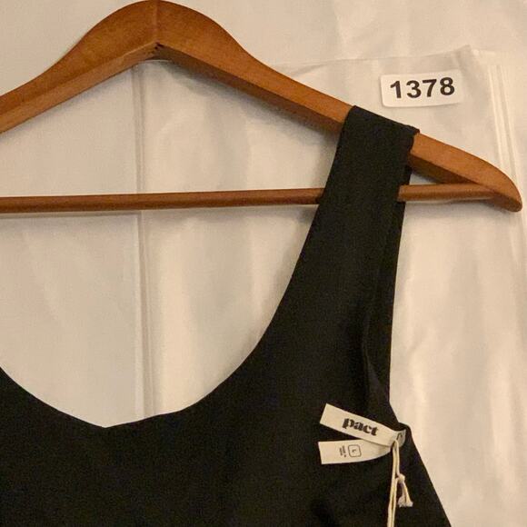 Pact Womens Organic Cotton Fit & Flare Tie-Back Dress Dark Floral Sundress Large - Picture 12 of 12